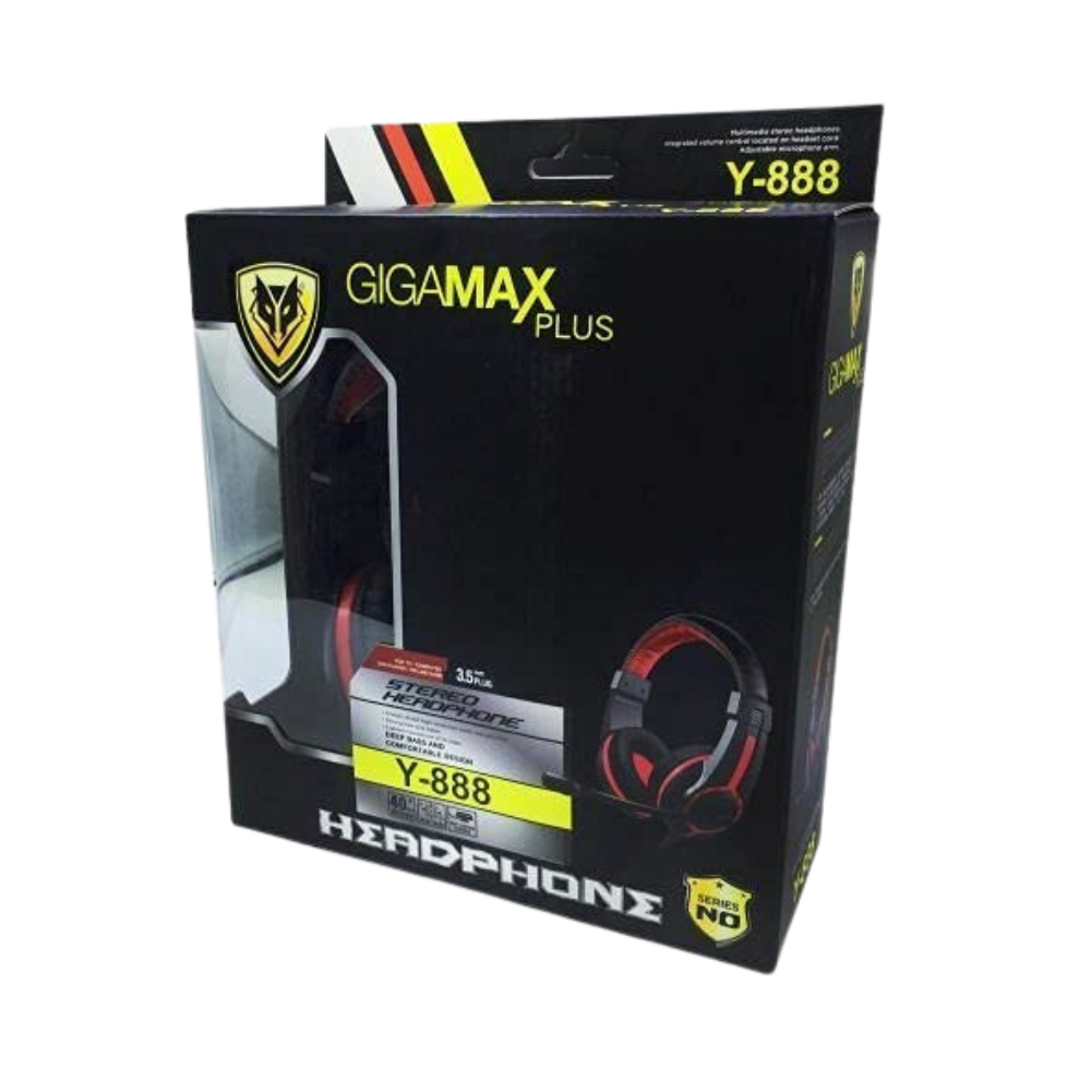 Gigamax Plus Y-888 Wired Headphone (Two Socket 3.5mm)