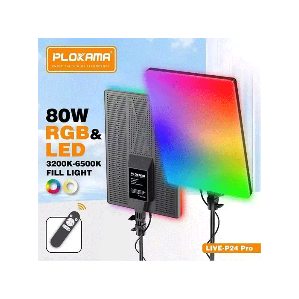 Plokama Live-P24 Pro RGB LED Light 55cm x 32cm with Remote Control