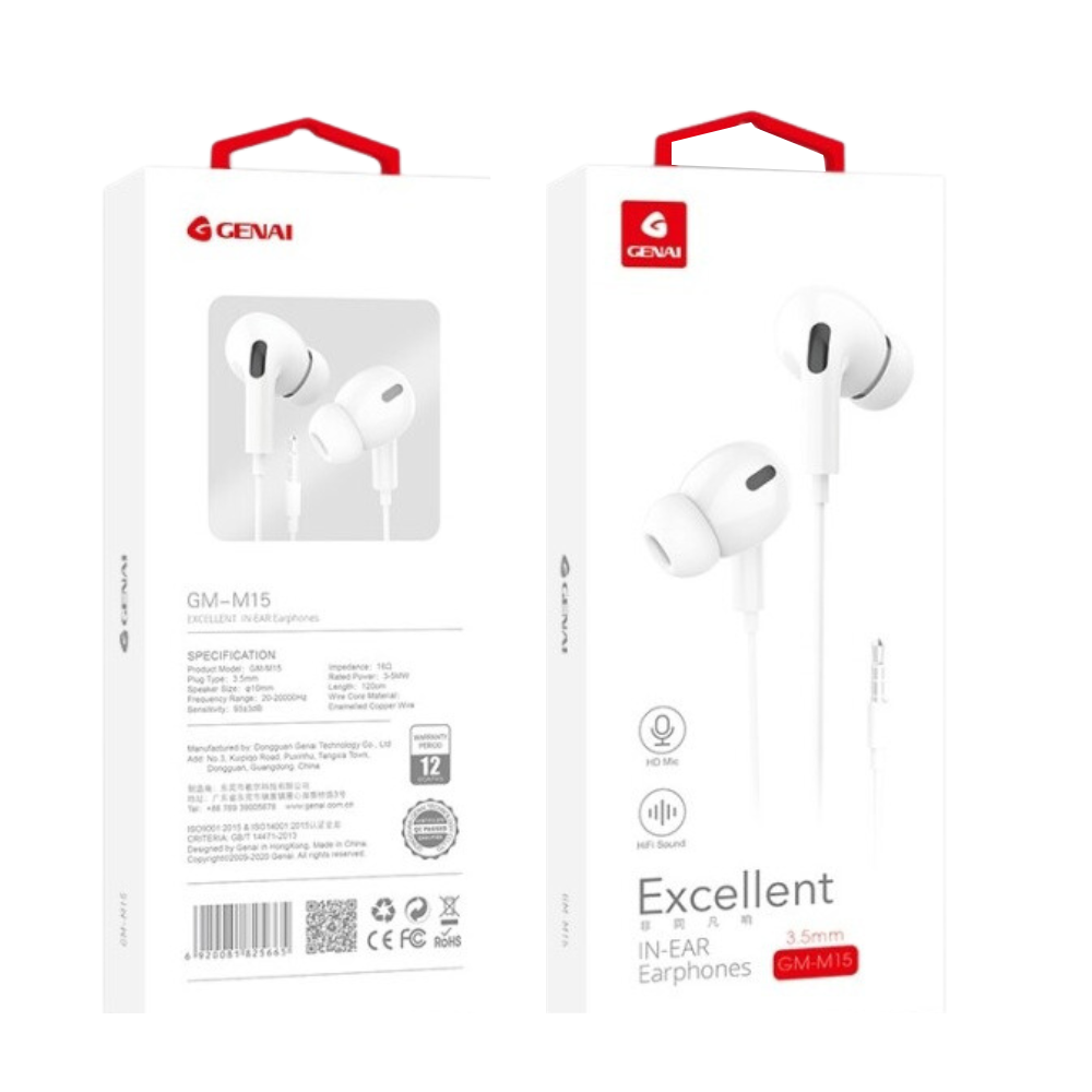 Earphone Wired Genai Gm-M15 (3.5Mm)