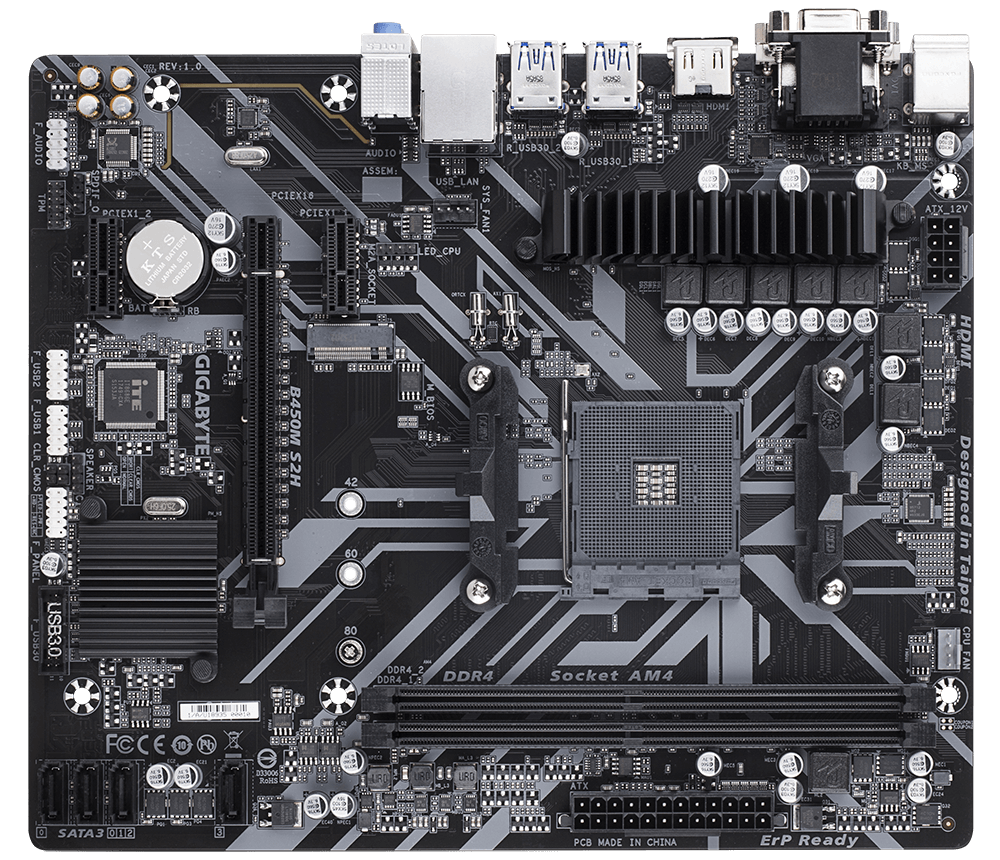 MotherBoard AMD Gigabyte B450M S2H (AM4)