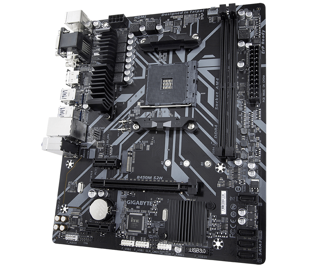 MotherBoard AMD Gigabyte B450M S2H (AM4)