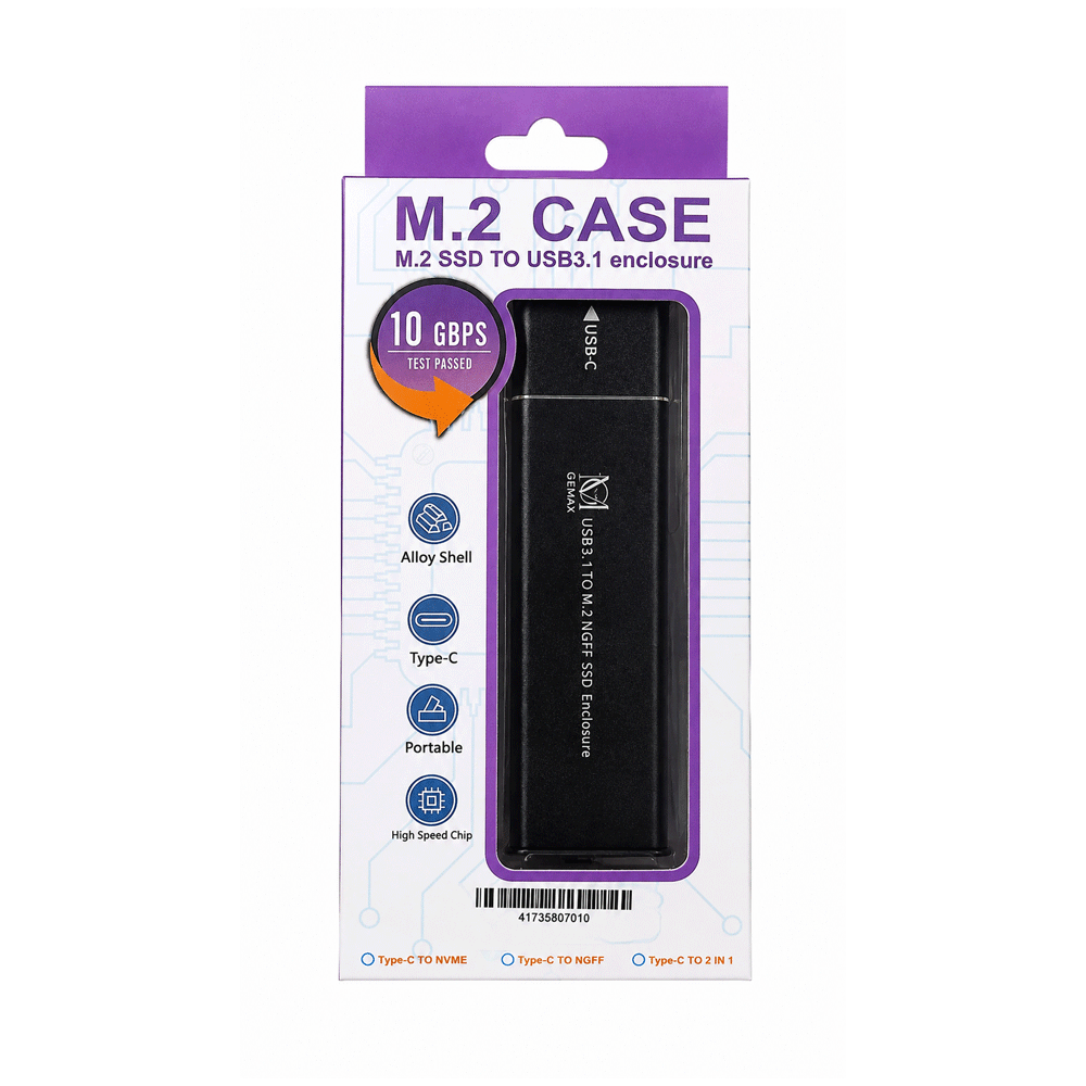 Gemax M.2 SATA/NVMe to USB 3.1 Type-C Mobile Rack
