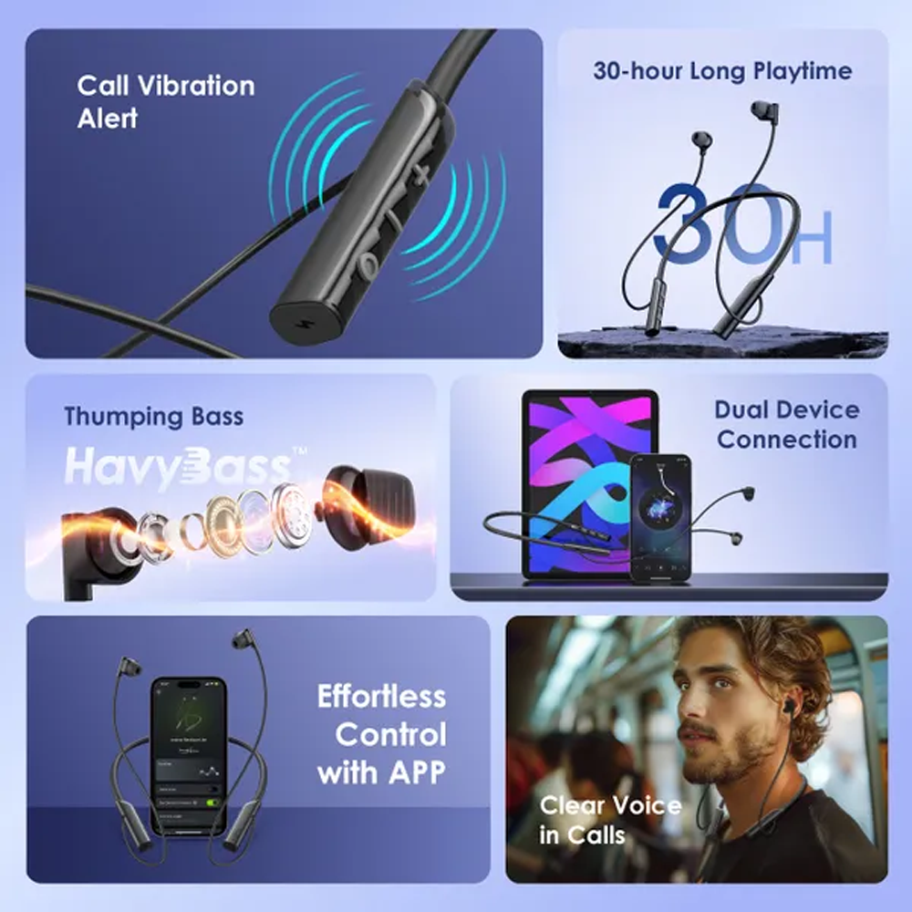 Oraimo Necklace Lite OEB-311 Bluetooth Earphone - Blue