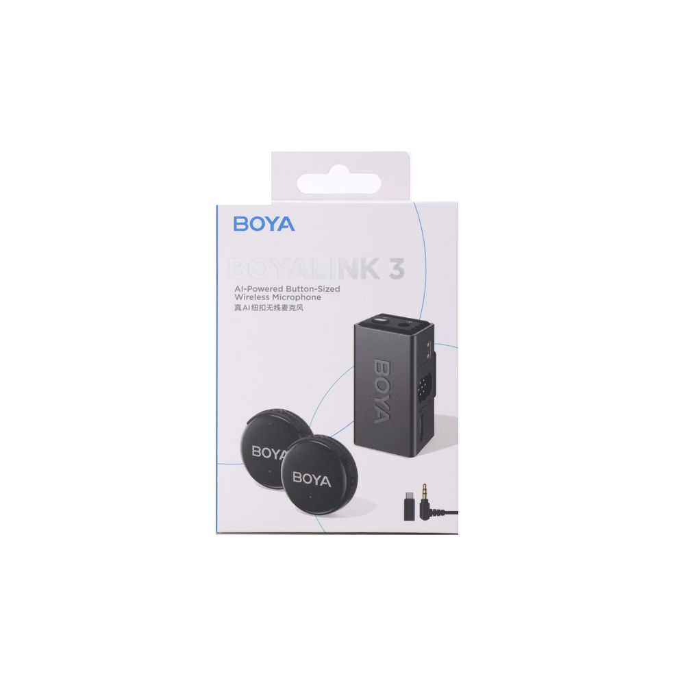 Boya Boyalink 3-03  (Lightning + Type-C + 3.5mm) Dual Channel Wireless Microphone With Charging Case