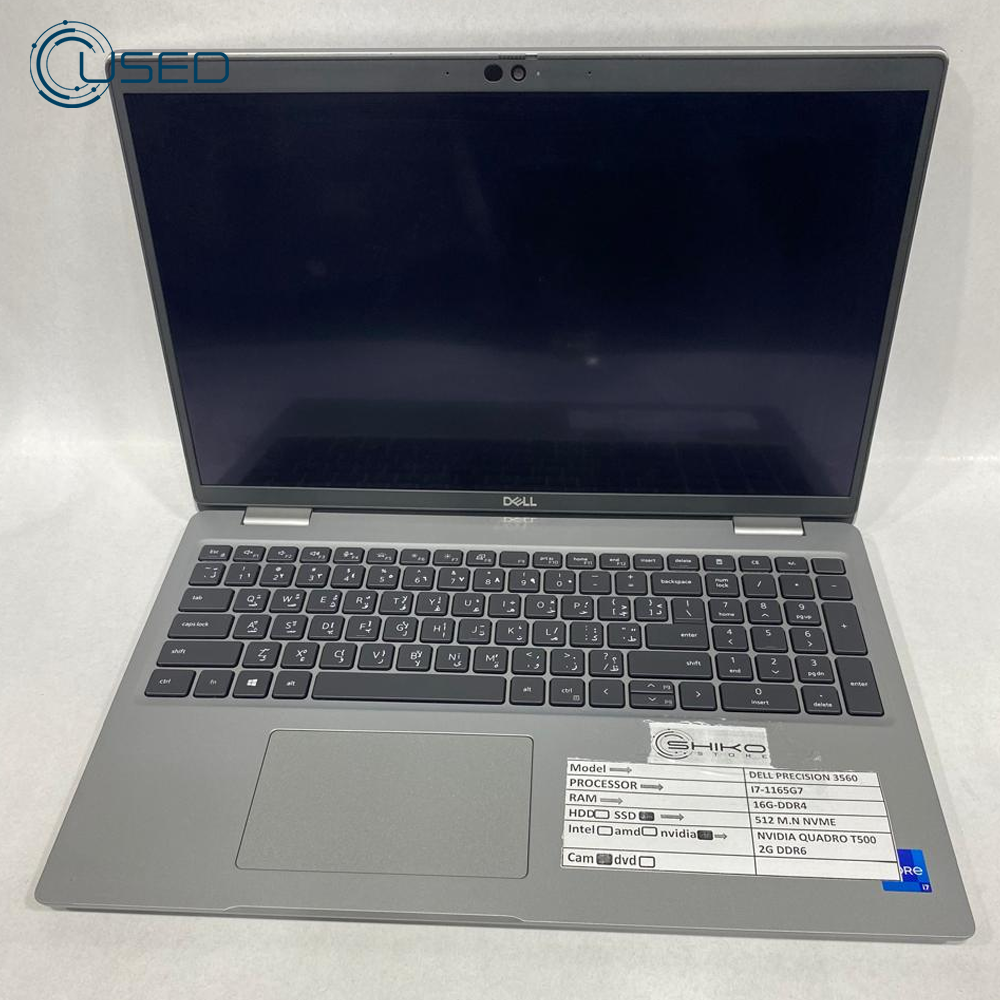 Laptop Used Dell Precision 3560 (I7/1165G7 - 16g DDR4 - 512g M.2 NVMe - Nvidia T500 2G DDR6 - Cam -  Touch 15.6 Inch)