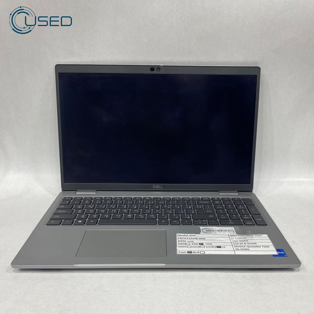 Laptop Used Dell Precision 3560 (I7/1165G7 - 16g DDR4 - 512g M.2 NVMe - Nvidia T500 2G DDR6 - Cam -  Touch 15.6 Inch)