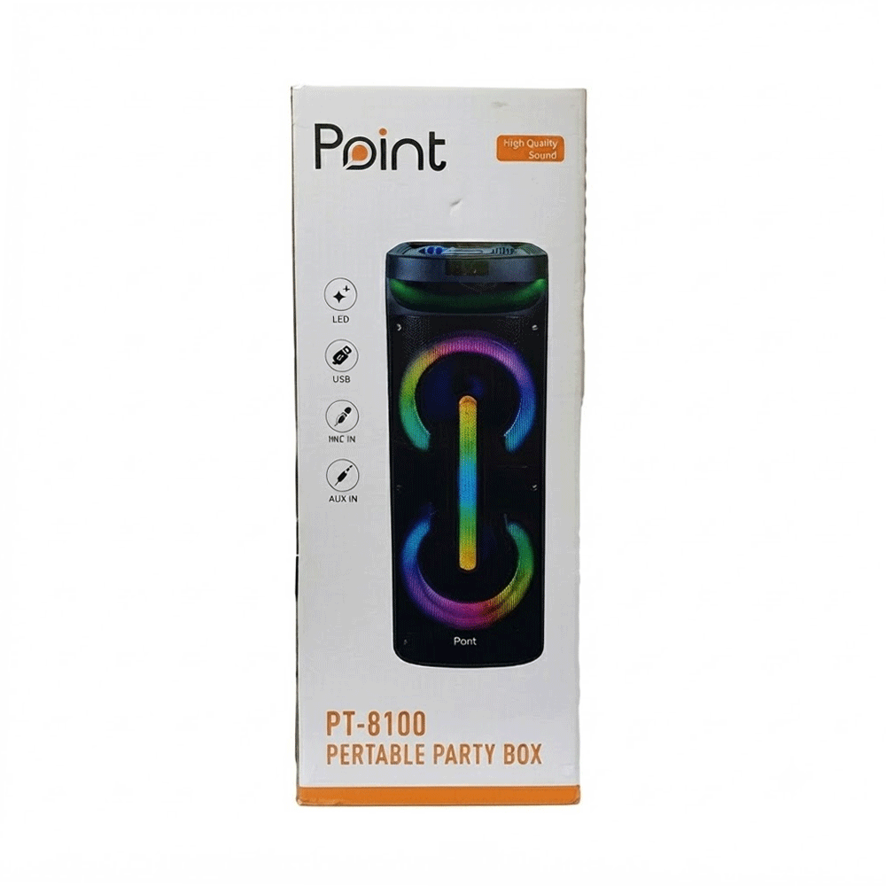 Point PT-8100 8-Inchx2 Portable Party Speaker