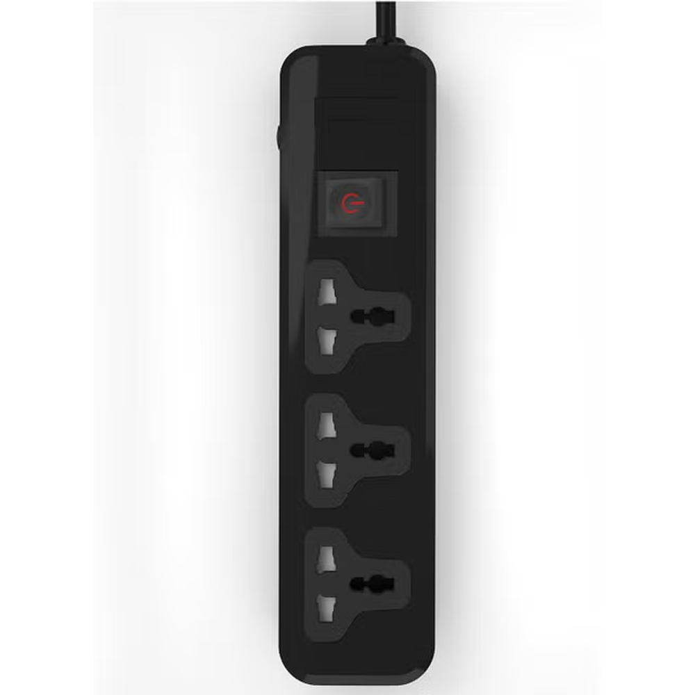 iLock Basic 5065 3-Port 2860W Power Strip 2m - Black