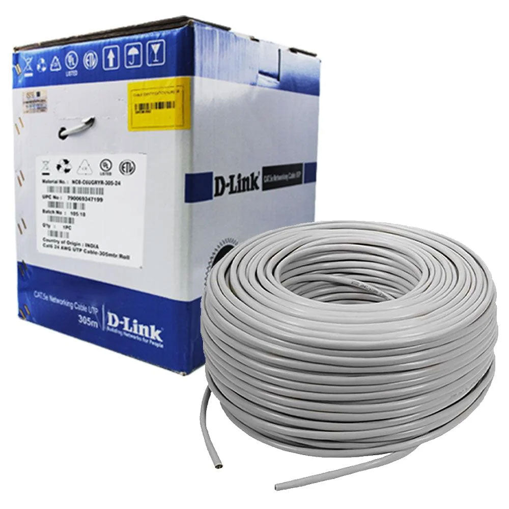 D-Link 23AWG CAT6 UTP Network Cable 305m - Gray
