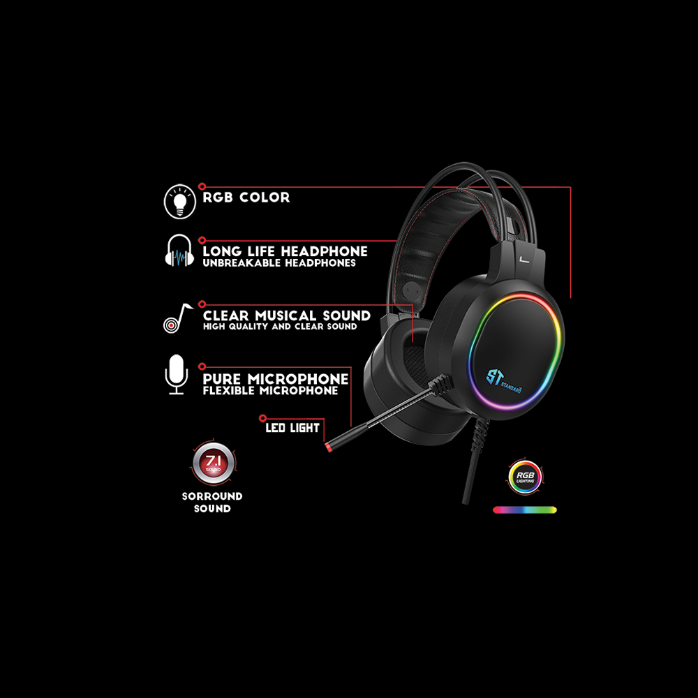 Headphone Wired Standard GM-09 (USB 7.1)