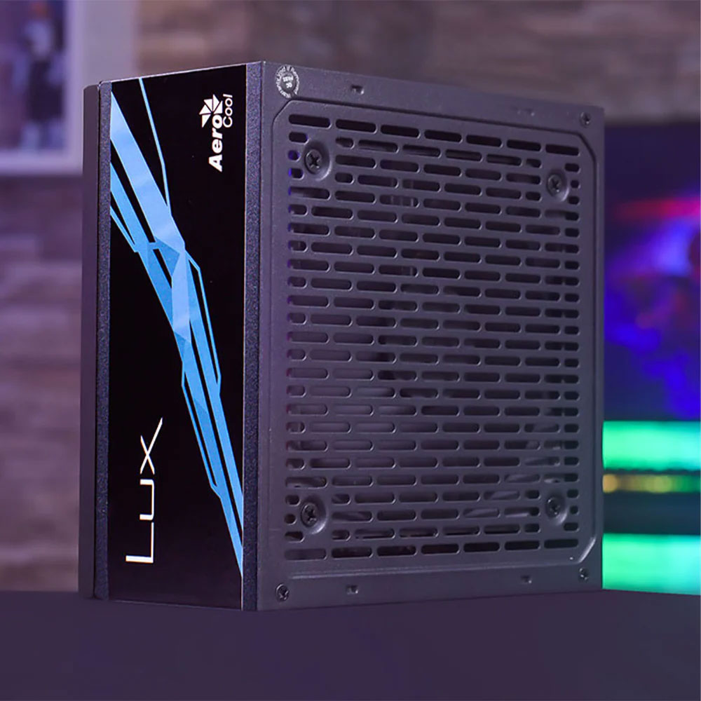 AeroCool B508A Flow ARGB Gaming Mid Tower Case + Lux 80 Plus Bronze 650W Power Supply - White