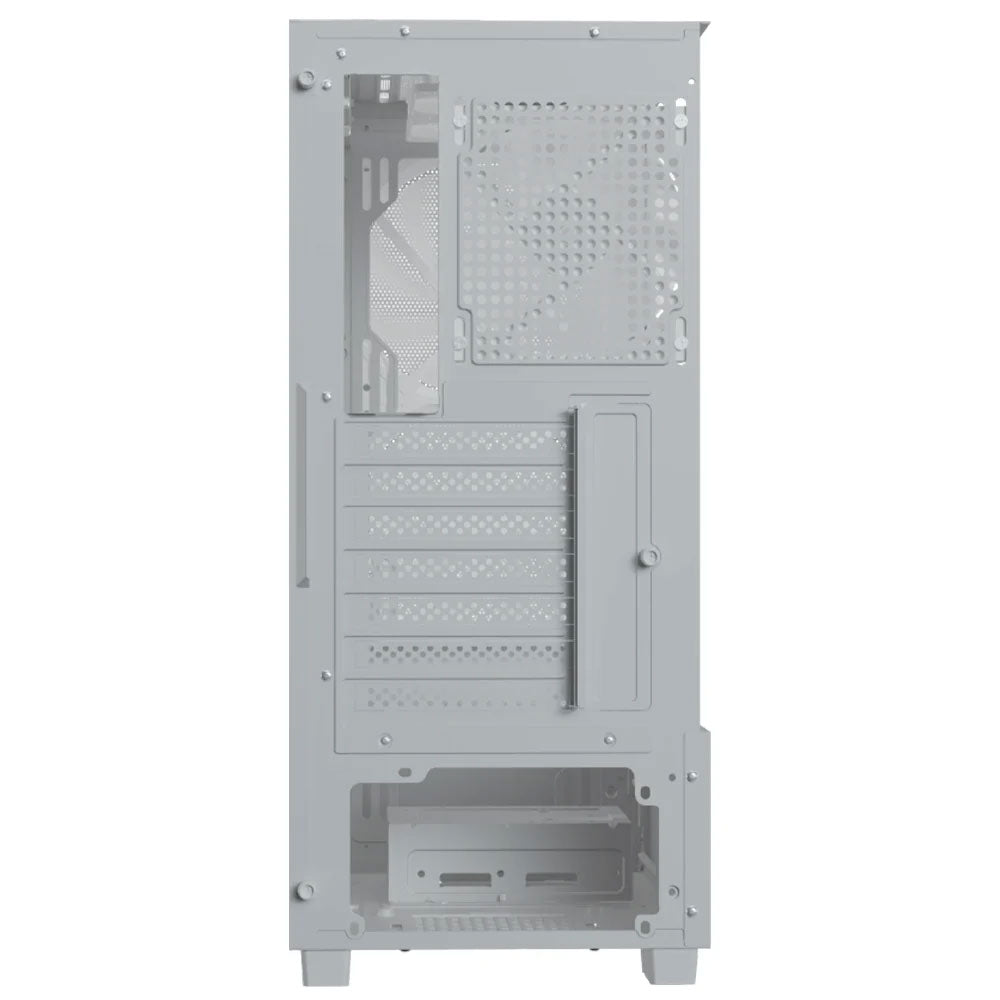 AeroCool B508A Flow ARGB Gaming Mid Tower Case + Lux 80 Plus Bronze 650W Power Supply - White