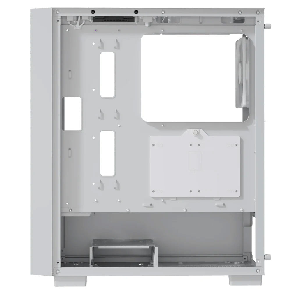 AeroCool B508A Flow ARGB Gaming Mid Tower Case + Lux 80 Plus Bronze 650W Power Supply - White