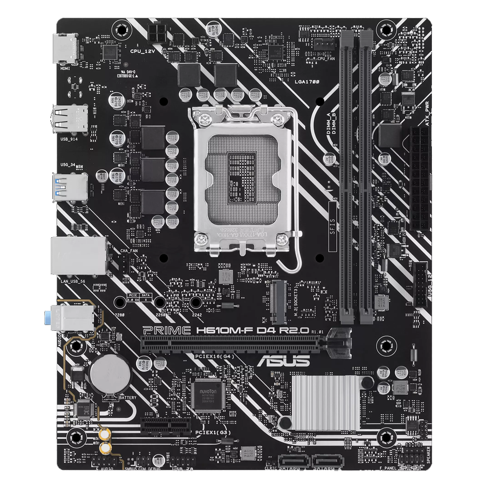 Asus Prime H610M-F D4 R2.0 Intel LGA 1700 Motherboard
