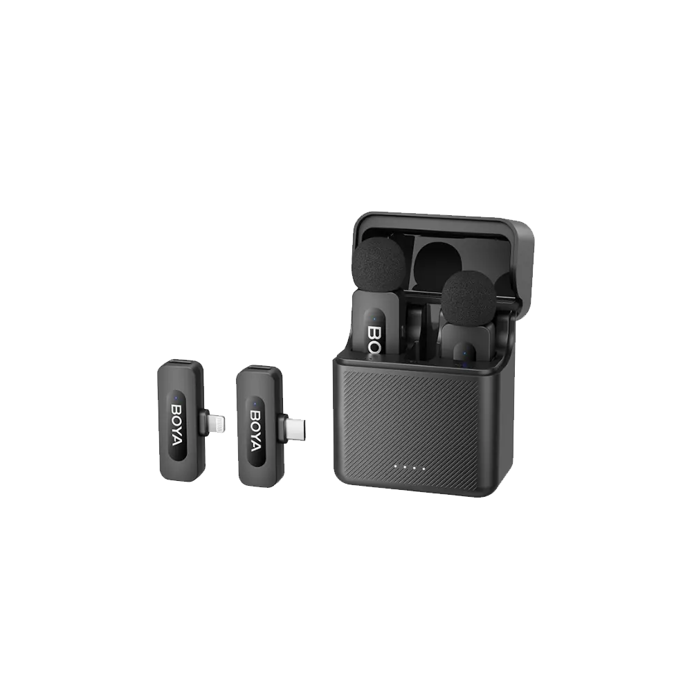Boya BY-V3 Combo 2.4 GHz Dual (Lightning & Type-C) Wireless Microphone With Charing Case