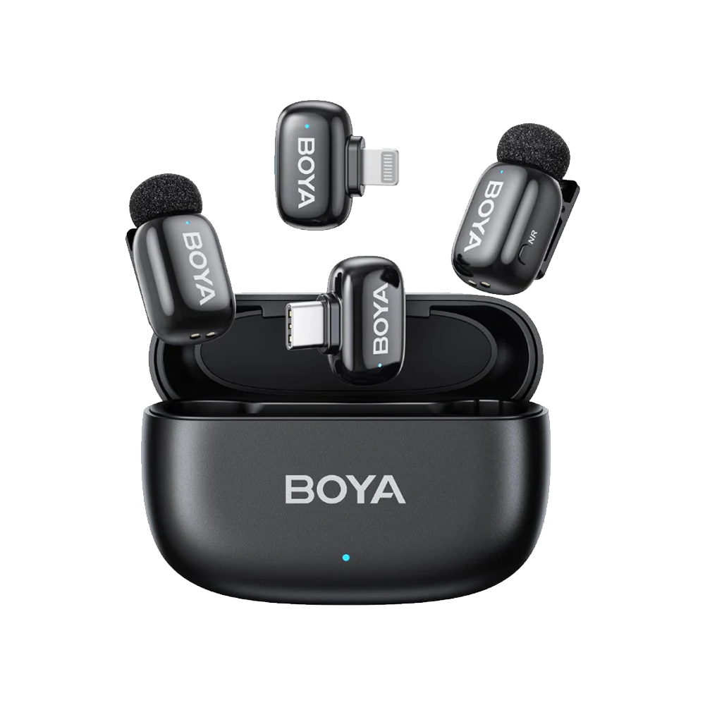Boya Mini-01 (Lightning + Type-C) 2.4GHz Dual Channel Wireless Microphone - Black