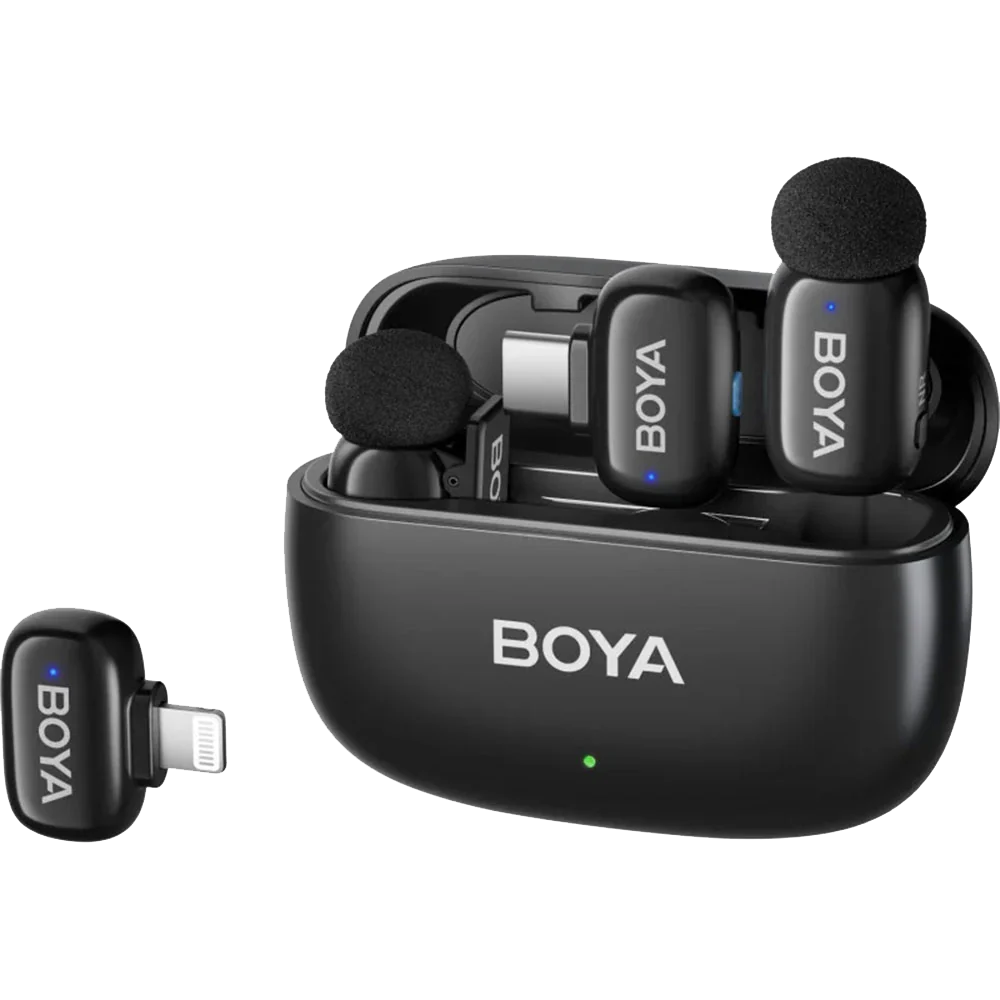 Boya mini-12 2.4 GHz Dual (Lightning & Typ-C) Wireless Microphone With Charging Case
