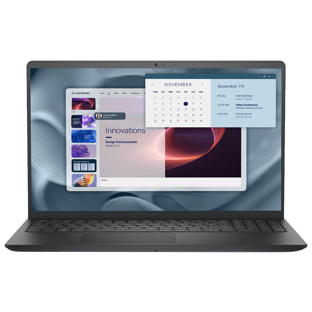 Dell Pro 15 Essential PV15250 Laptop (Intel Core i7/1355U - 8GB DDR5 - 512GB M.2 NVMe - Intel UHD Graphics - 15.6 Inch FHD 120Hz) - Carbon Black