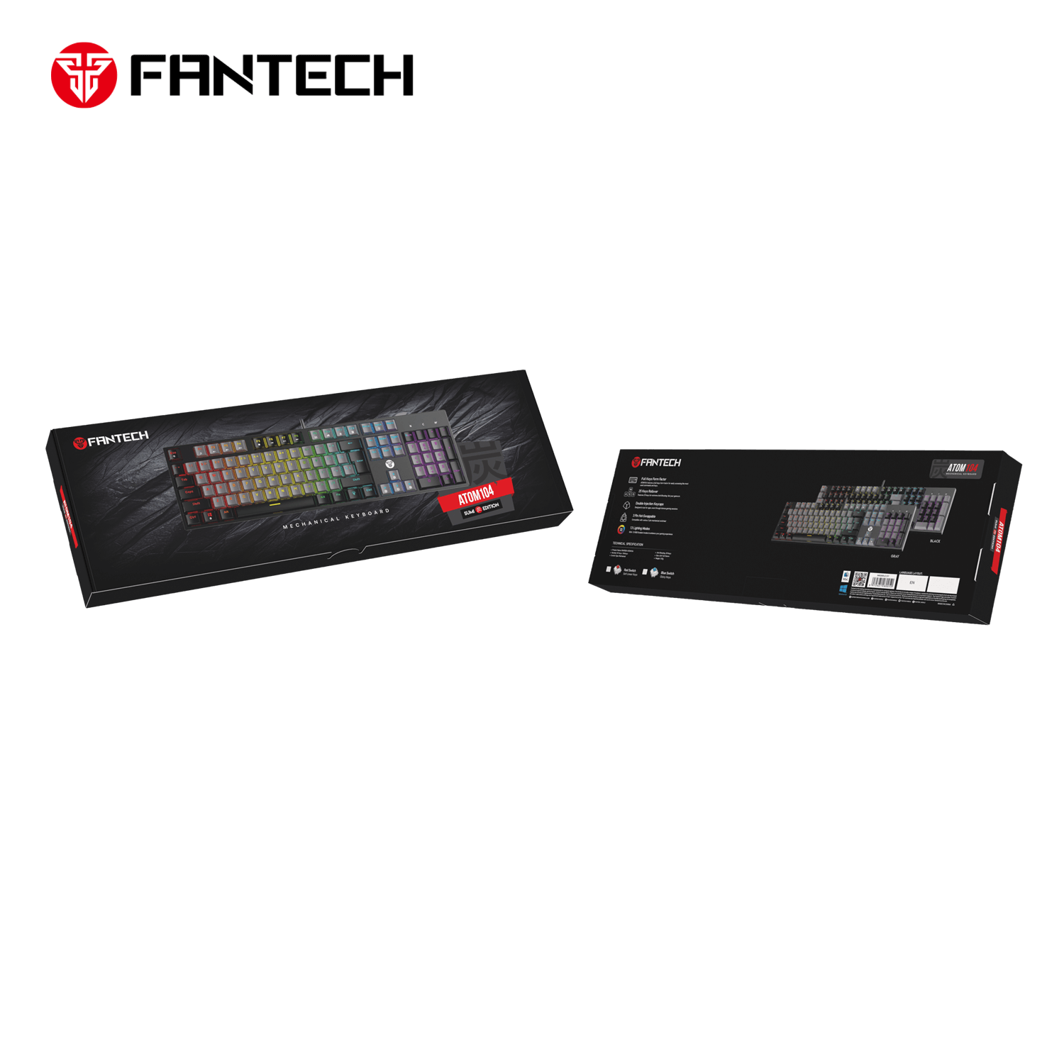 Fantech ATOM 104 MK886v2 Wired Mechanical Gaming Keyboard (Blue Switch) - Grey