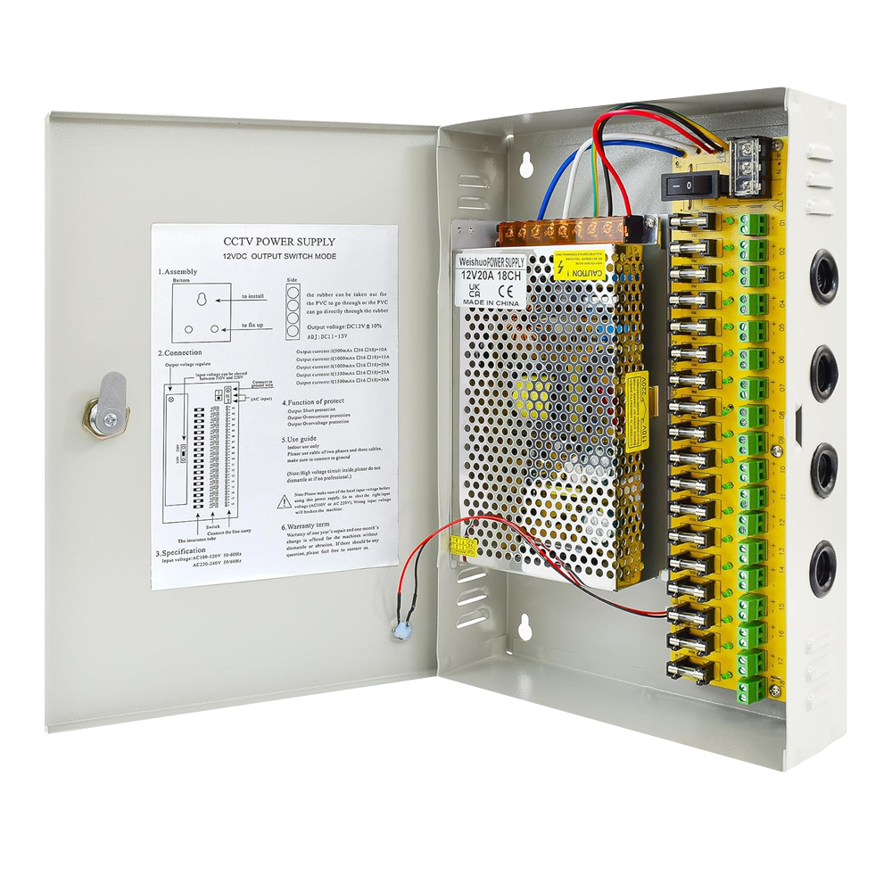 Power Supply CCTV Box 30A-18CH Zvision