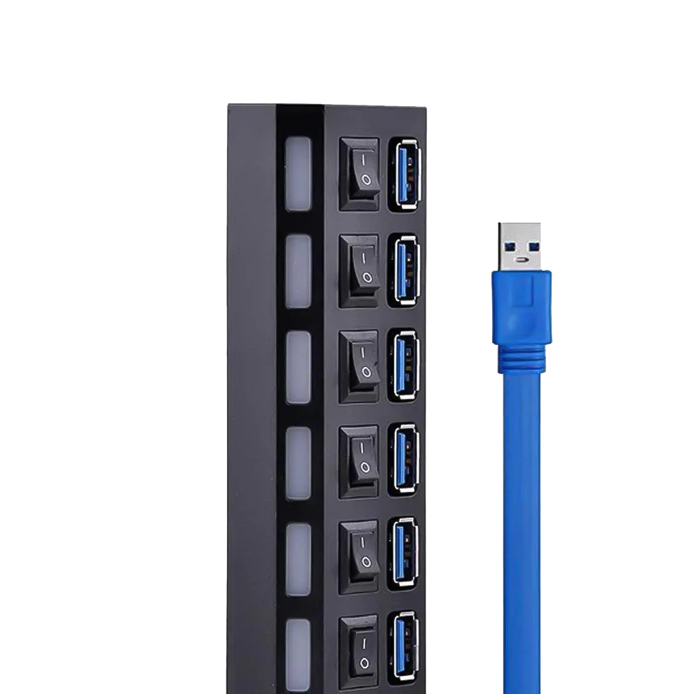 HUB USB 3.0 7PORT LAVA + SWITCH