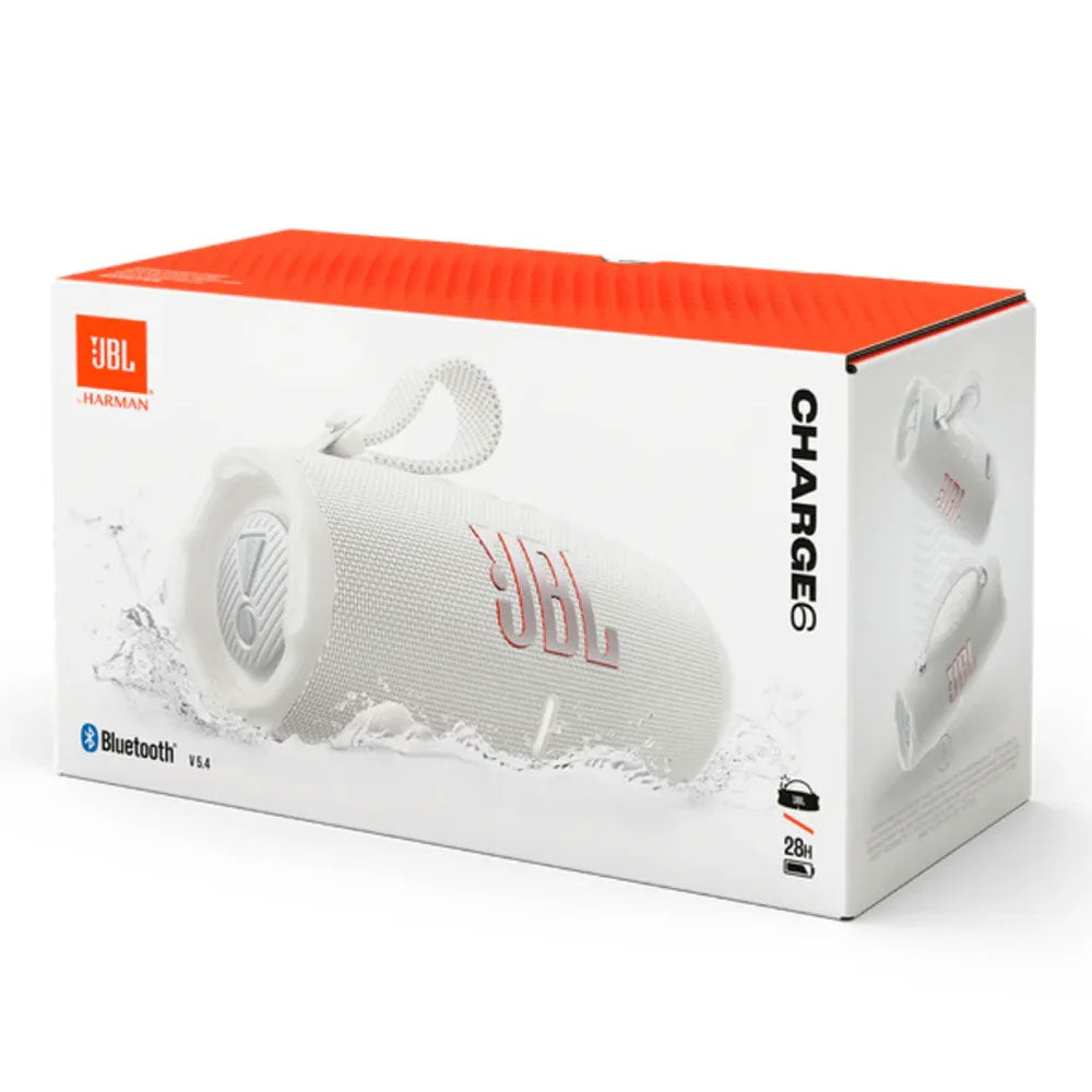 JBL Charge 6 Waterproof Portable Bluetooth Speaker - White