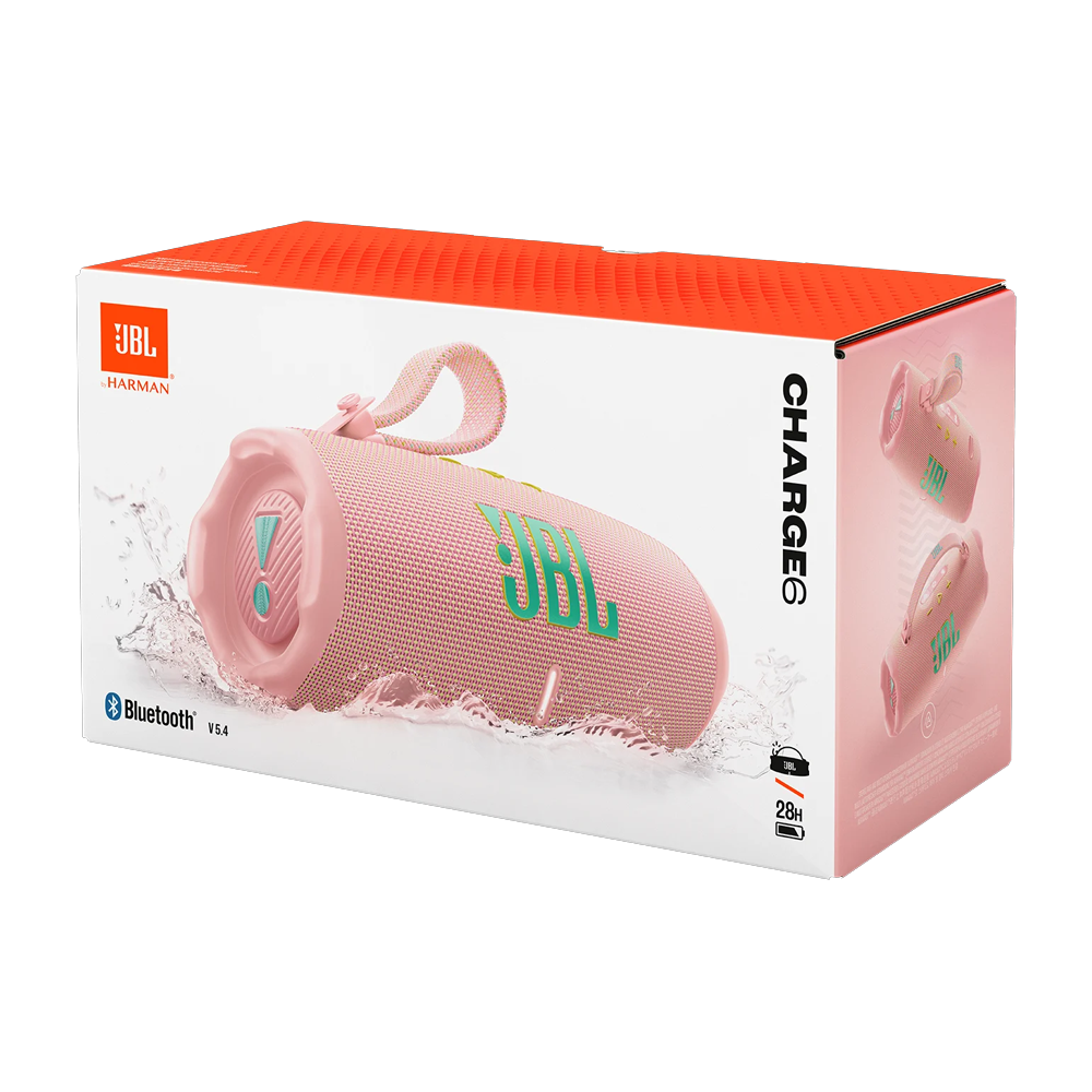 JBL Charge 6 Waterproof Portable Bluetooth Speaker - Pink