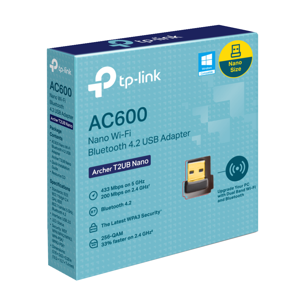 LAN CARD USB WIRELESS & BLUEOOTH TP-LINK ARCHER T2UB NANO AC600
