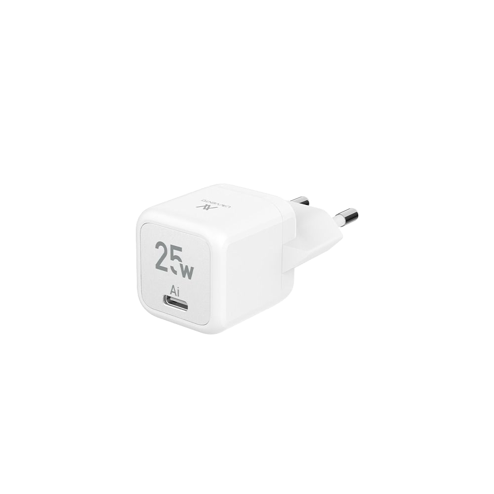 Lavvento MP535 Mini GaN 25W Charger With Type-C to Type-C Cable 1M - White