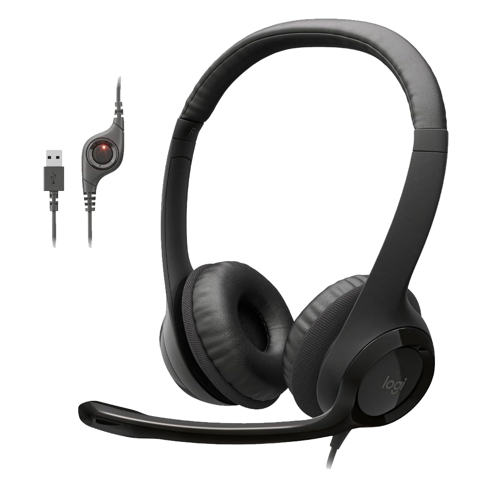 Logitech H390 Wired Headphone With Noise-Cancelling Mic (USB 2.0) - Black