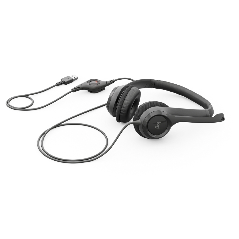 Logitech H390 Wired Headphone With Noise-Cancelling Mic (USB 2.0) - Black