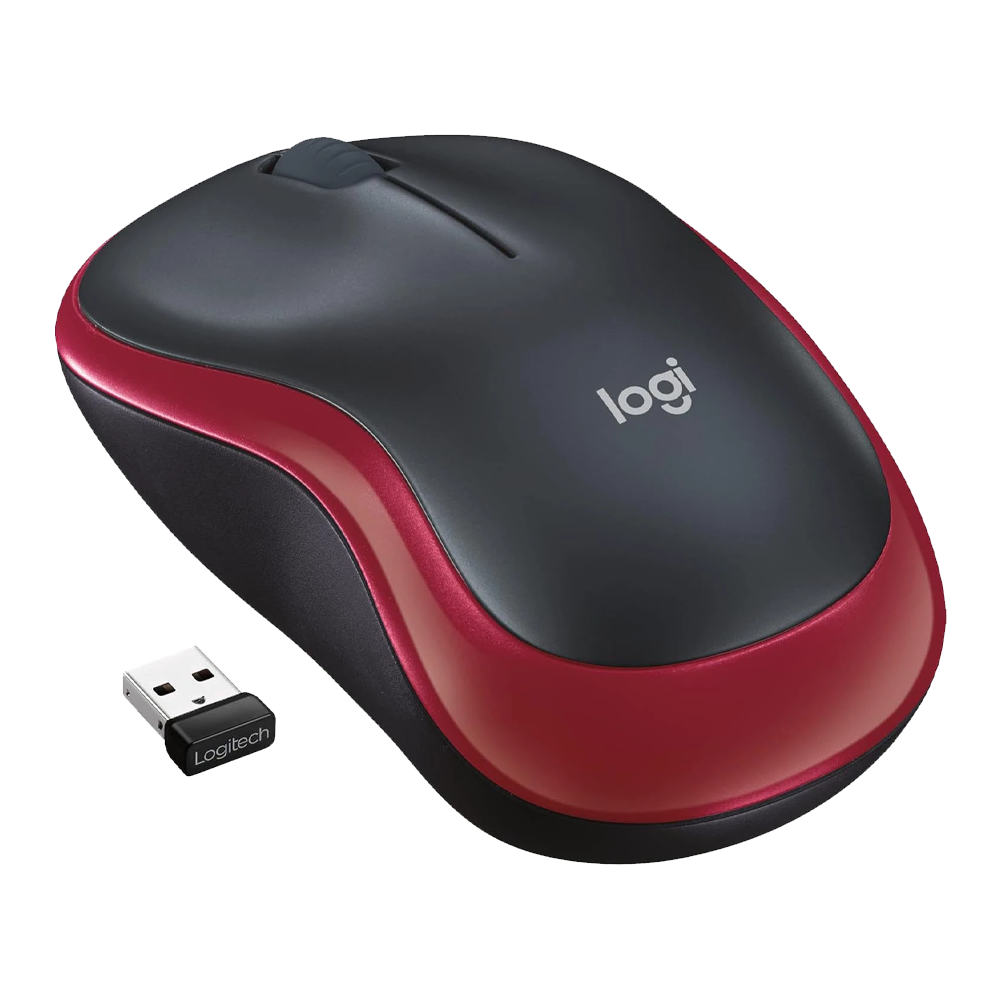 Logitech M185 Wireless Mouse - Red