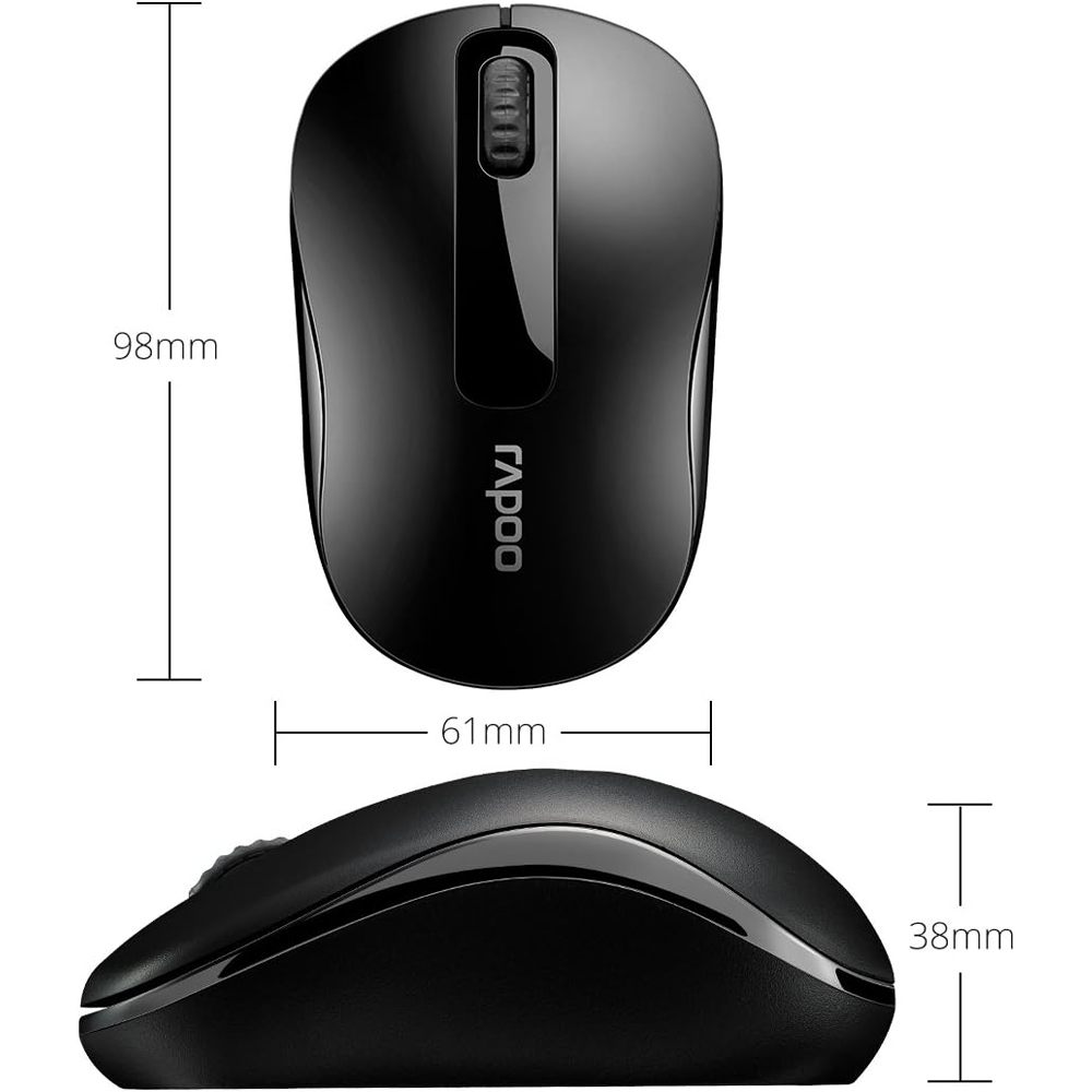 Rapoo M10 Plus Wireless Mouse - Black