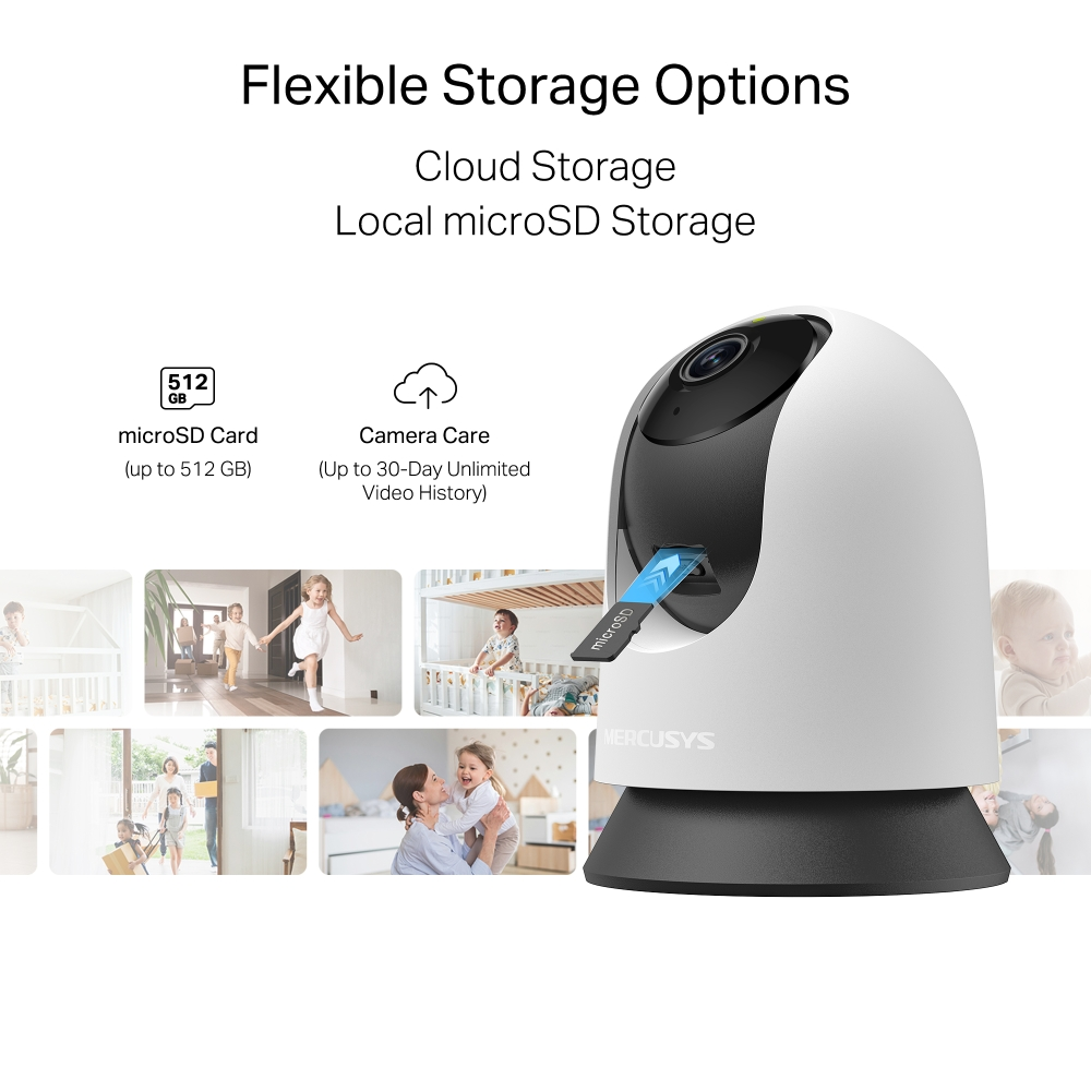 Mercusys MC200 Pan/Tilt 2MP 4mm Home Security Wi-Fi Camera