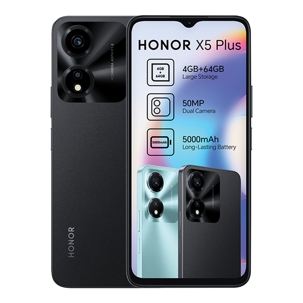 MOBILE PHONE HONOR X5 PLUS 5G (4G RAM - 64 ROM) - MIDNIGHT BLACK