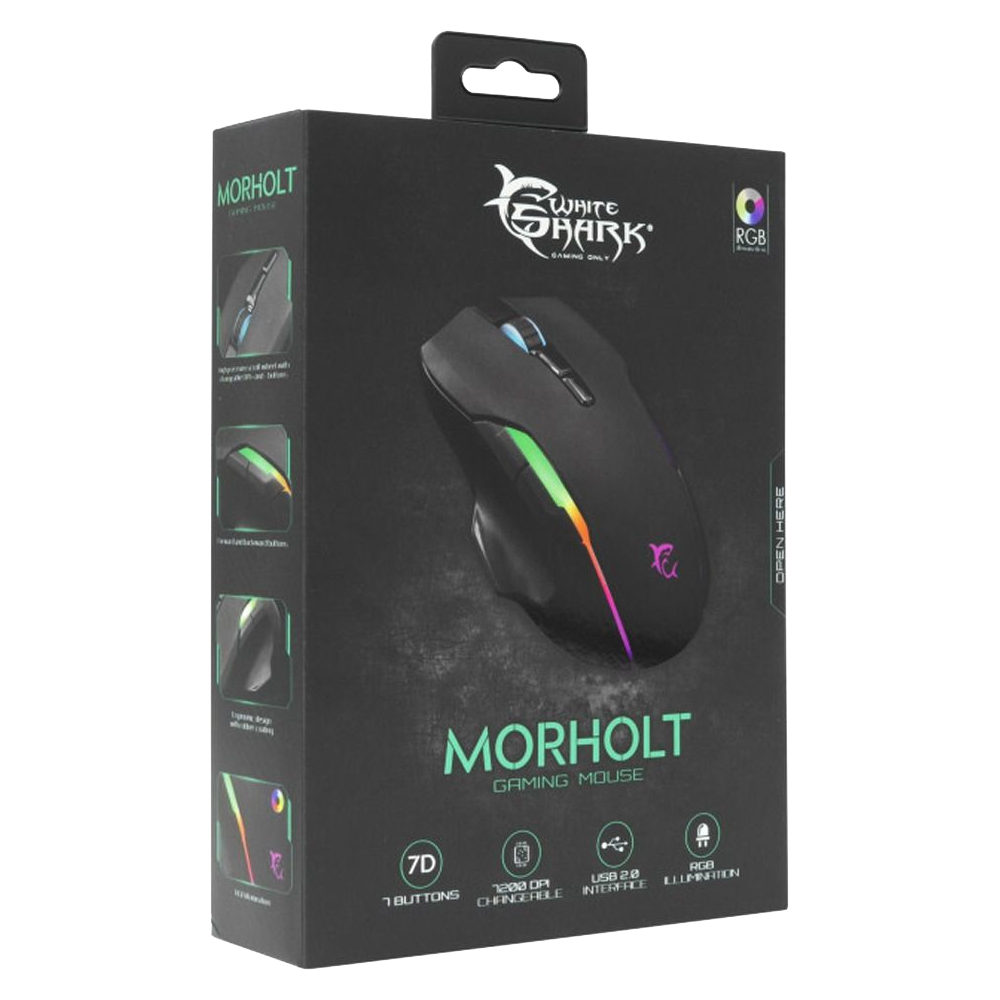 MOUSE USB GAMING WHITE SHARK MORHOLT GM-9009 MO287