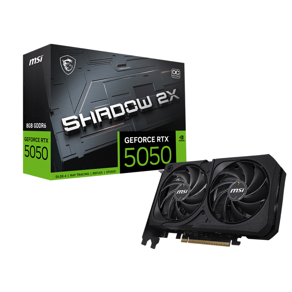 MSI GeForce RTX 5050 Shadow 2X OC 8GB GDDR6 Graphics Card
