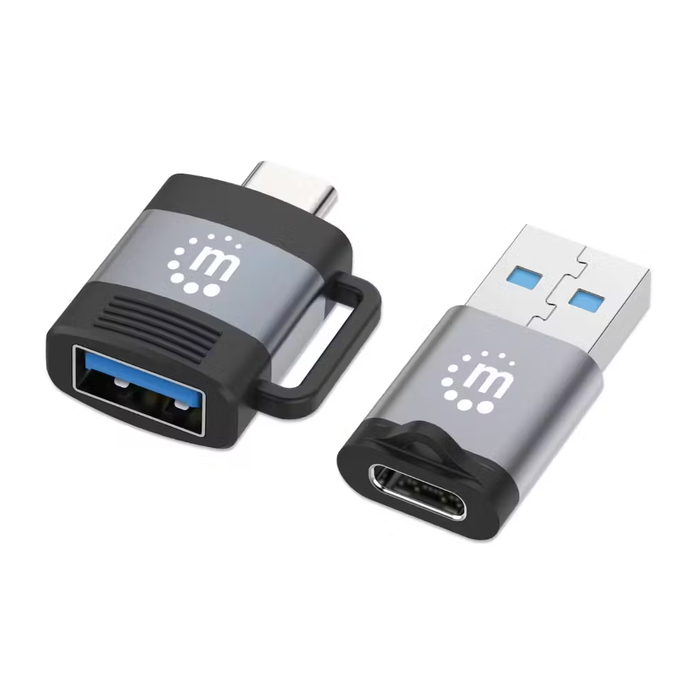 Manhattan CV140 2-Piece Type-C to USB & USB to Type-C OTG Adapter Converter
