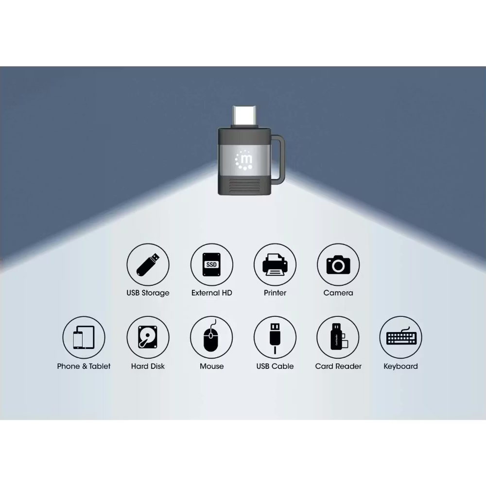 Manhattan CV140 2-Piece Type-C to USB & USB to Type-C OTG Adapter Converter