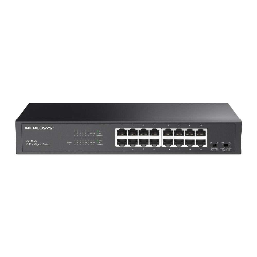 Mercusys MS116GS 16-Port 10/100/1000Mbps Gigabyte Desktop/Rackmount Switch