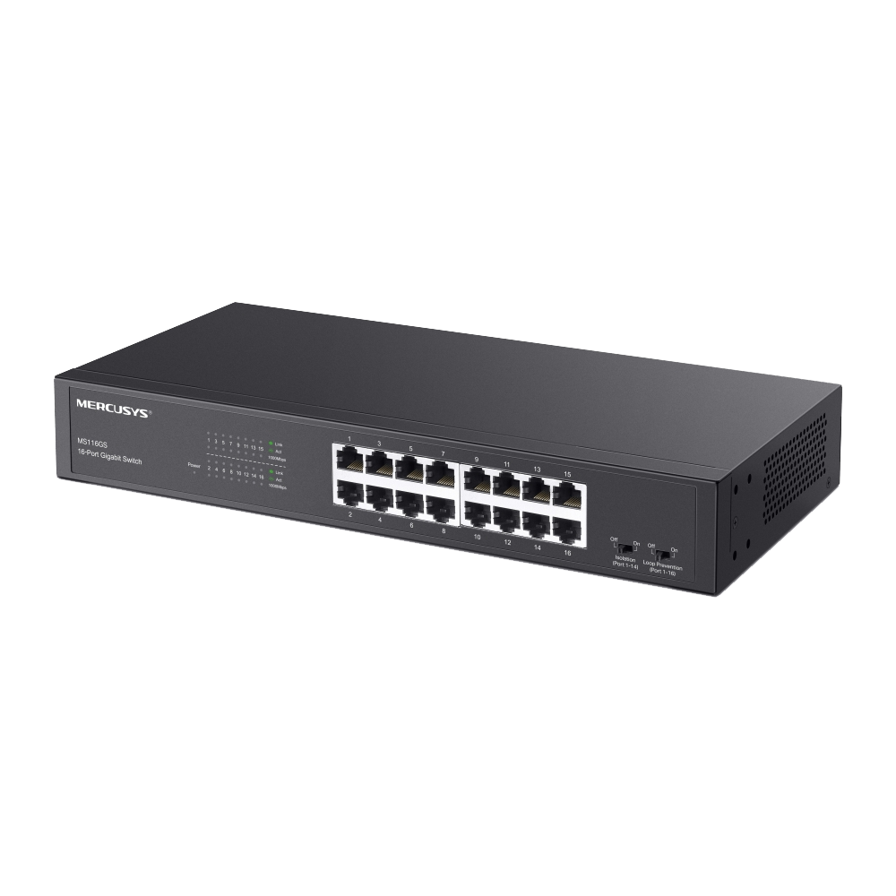 Mercusys MS116GS 16-Port 10/100/1000Mbps Gigabyte Desktop/Rackmount Switch