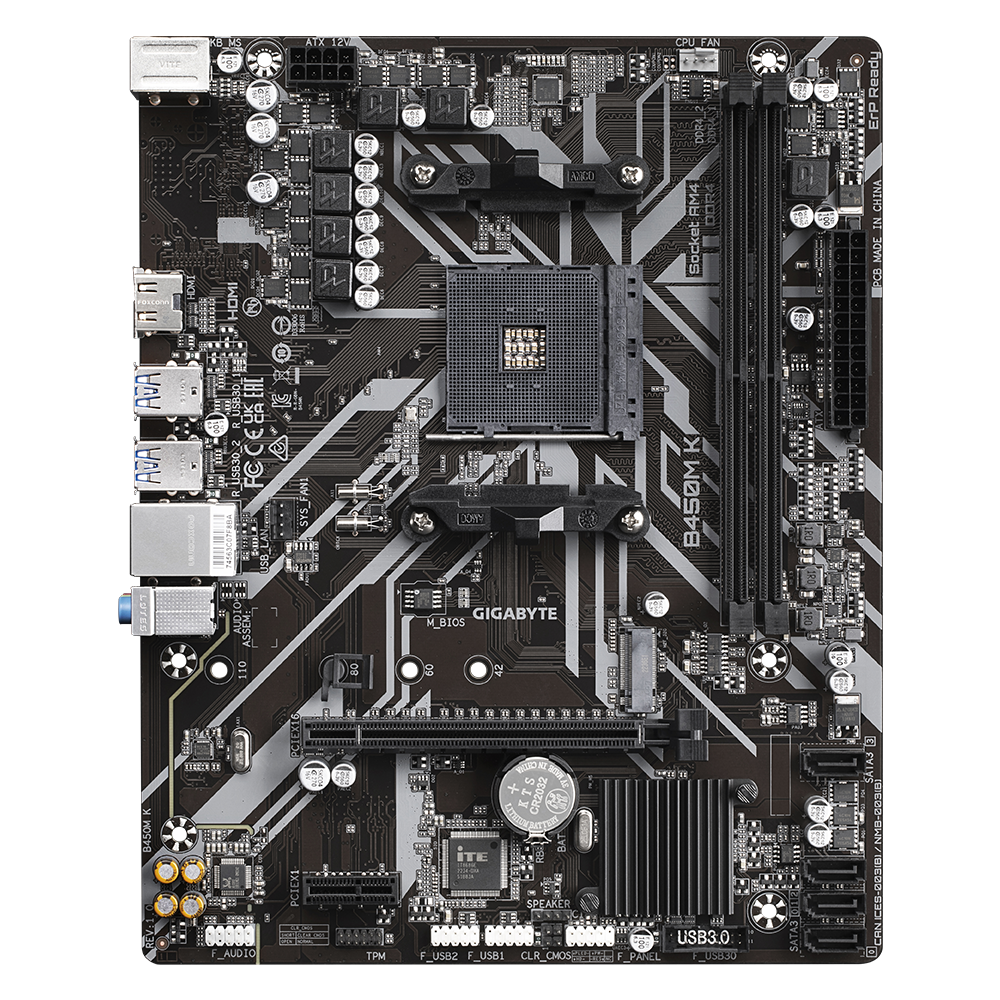 Motherboard AMD Gigabyte B450M K (AM4)