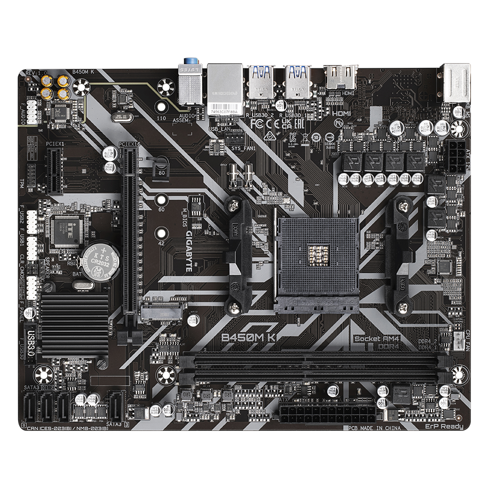 Motherboard AMD Gigabyte B450M K (AM4)