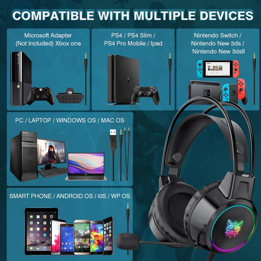 Headphone Wired Onikuma X15 PRO (One Socket With Convert + USB)
