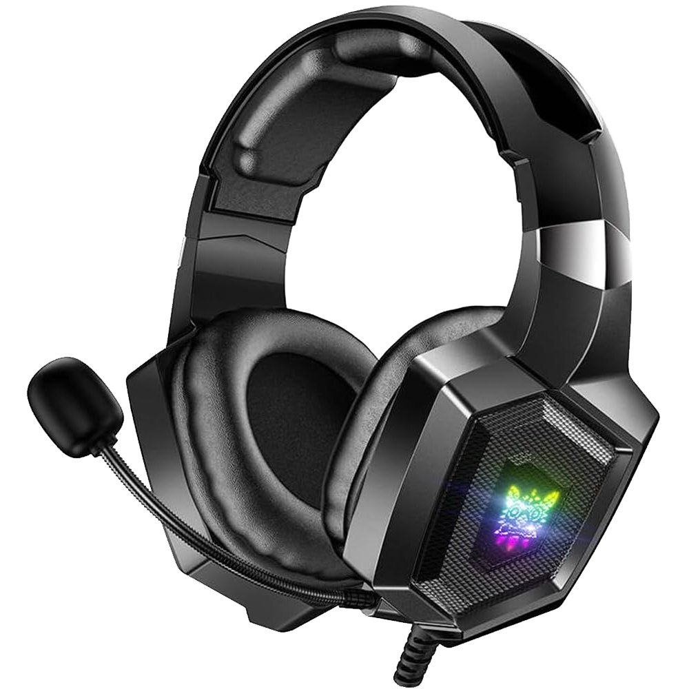 Onikuma K8 RGB Wired Gaming Headphone (One Socket 3.5mm With Converter + USB) - Black
