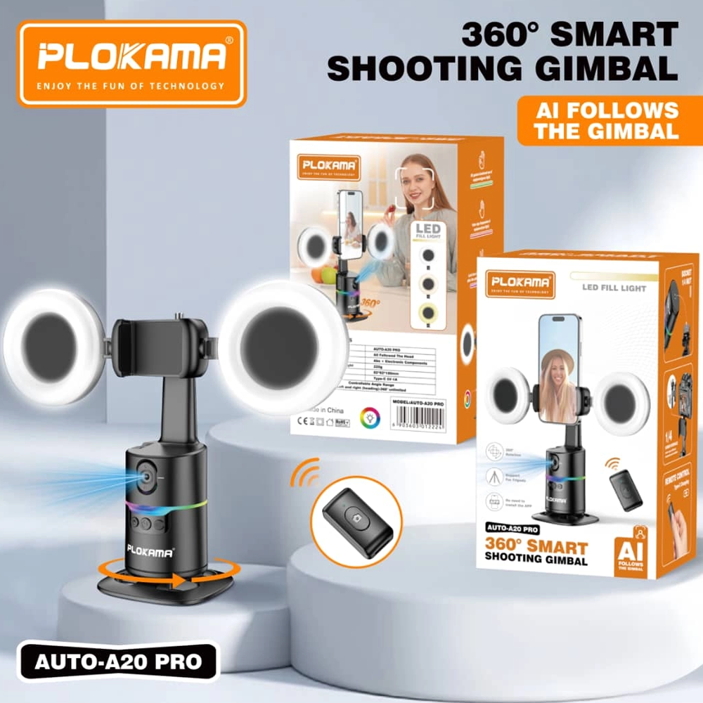 Plokama AUTO-A20 Auto Face Tracking Selfie Stick With Remote Control