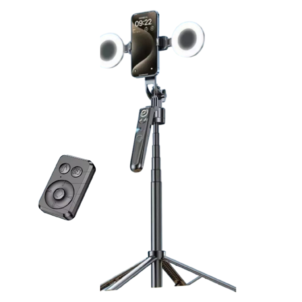 Plokama Auto-A7 Pro Face Tracking Selfie Stick - Tripod With Remote Control & 2-LED Light