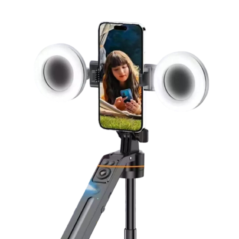 Plokama Auto-A7 Pro Face Tracking Selfie Stick - Tripod With Remote Control & 2-LED Light