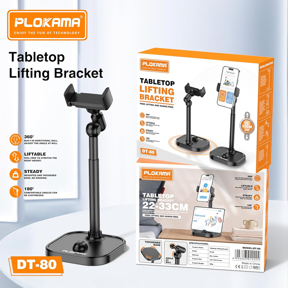 Plokama DT-80 360° Rotating Phone/Tablet Stand Holder