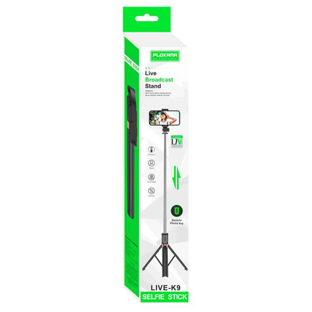 Plokama Live-K9 Selfie Stick Tripod 1.70m With Remote Control